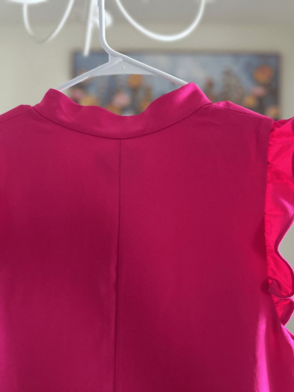 Lilly Pulitzer Adalee Shift Dress Size 12 Pink Palms Ruffle Sleeveless - Picture 5 of 6